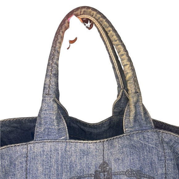 ‼️SOLD‼️Prada Denim Canapa Tote Large Preloved - Picture 6 of 16